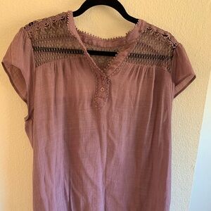 Perch women’s cap sleeve lace blouse size xxl country core fairy girly